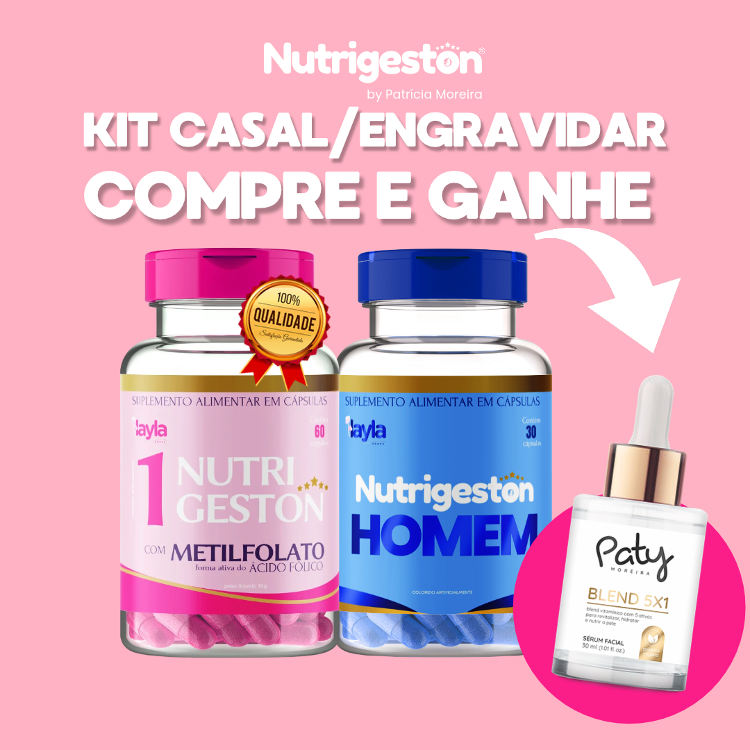 Kit Casal com Nutrigeston 1, Nutrigeston Homem e Sérum Vitamina C